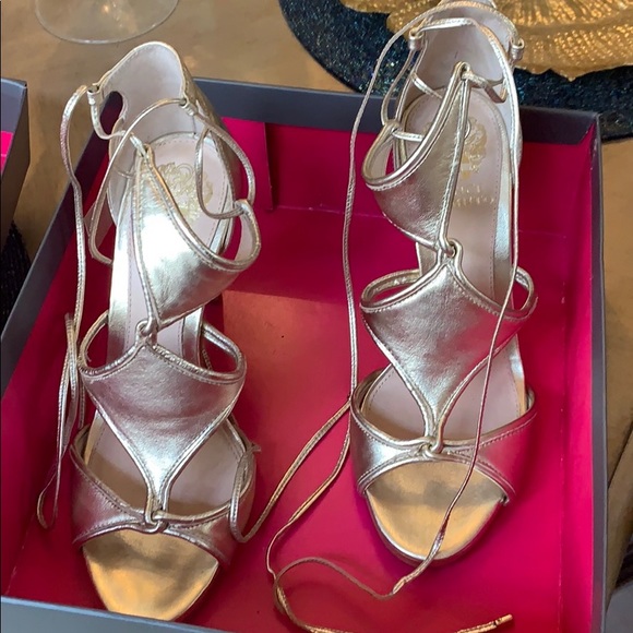 Vince Camuto Shoes - Vince Camuto Gold Strappy Heels - size 8